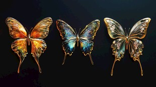 精美三色金属蝴蝶饰品