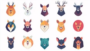 多样萌趣动物头像集合