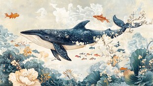 鲸游花海间 鱼伴云边舞