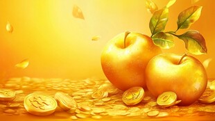 金苹果与金币的财富画面