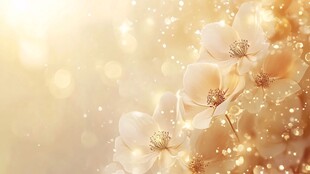 梦幻金色花卉背景图