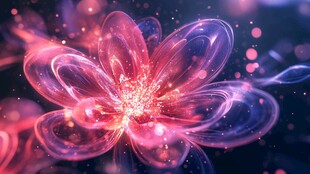 梦幻炫彩花朵数字艺术图