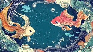 双金鱼畅游梦幻海洋世界