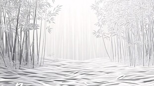 水墨竹林意境图