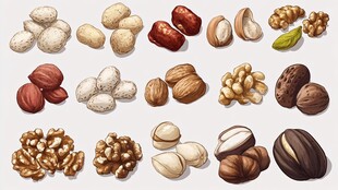 多样坚果展示