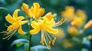 绽放的金黄萱草花