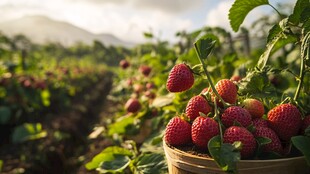 田园草莓丰收景象