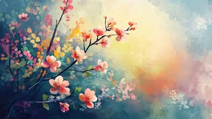 春日繁花绽放梦幻美景