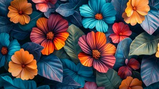 绚丽多彩花卉背景图案