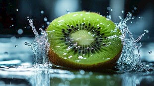 猕猴桃入水瞬间水花四溅