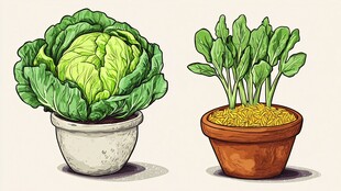 盆栽蔬菜 白菜与绿叶菜