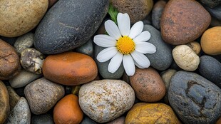 石间雏菊绽放自然之美