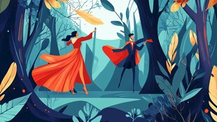 森林中浪漫的舞者