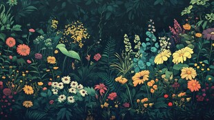 梦幻花卉丛林景观图