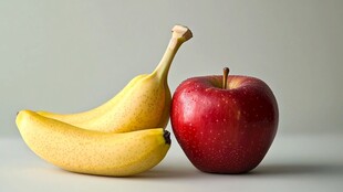 红苹果与黄香蕉的组合