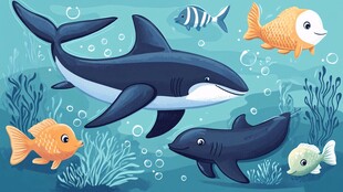 海洋动物们的欢乐水下世界