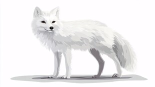 站立的可爱白色狐狸