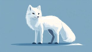 站立的可爱白色狐狸