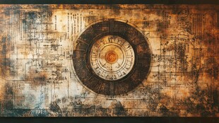 复古神秘罗盘风格艺术图案