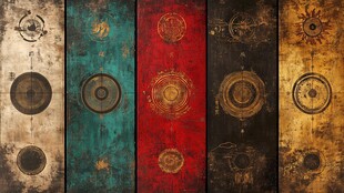 复古神秘魔法符文背景图