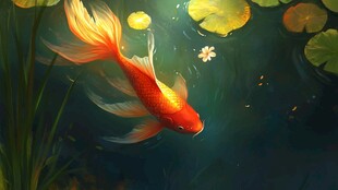 水中游弋的美丽金鱼