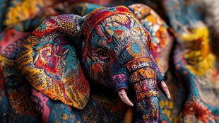 彩绘大象 绚丽的艺术之作