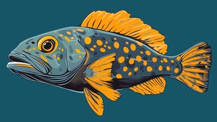 彩色斑点鱼插画