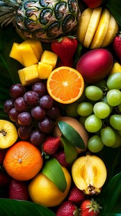 缤纷多彩的新鲜水果组合