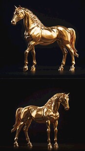 金色骏马雕塑 精美造型