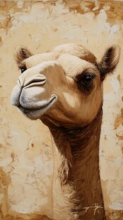 骆驼肖像画 温暖色调风格
