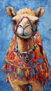 彩绘骆驼 华丽装扮的沙漠之舟