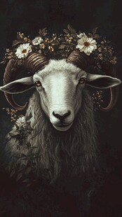花环饰羊头 神秘又优雅