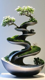 创意螺旋式盆景艺术造型