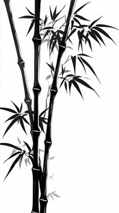水墨风劲竹