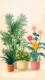 室内多彩盆栽植物组合
