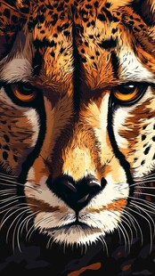 猎豹特写 野性目光与斑纹