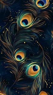梦幻孔雀羽毛图案背景