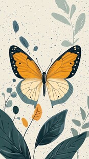 蝶舞叶间的自然灵动画面