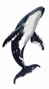 跃动的蓝鲸插画