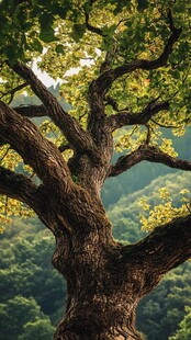 古老大树傲立葱郁山林