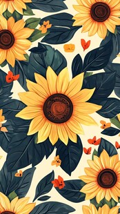 向日葵花卉图案背景设计