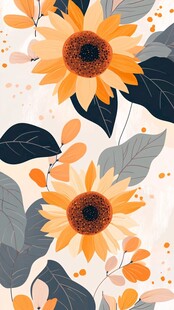 向日葵花卉图案背景设计
