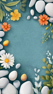 春日花卉石子装饰背景图
