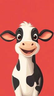 可爱微笑奶牛卡通形象