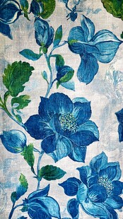 蓝绿花卉图案纹理背景