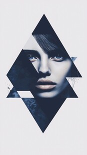 几何拼接下的神秘女性面孔