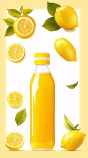 瓶装柠檬汁与新鲜柠檬