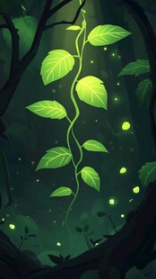 梦幻藤蔓在幽暗中绽光芒