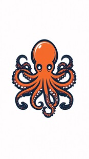 可爱卡通章鱼形象插画