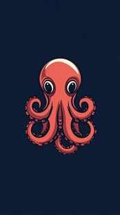 可爱卡通红章鱼形象